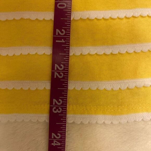 Alfred Dunner Yellow and White Striped Crocheted Lace Top Size 2X - Picture 14 of 14